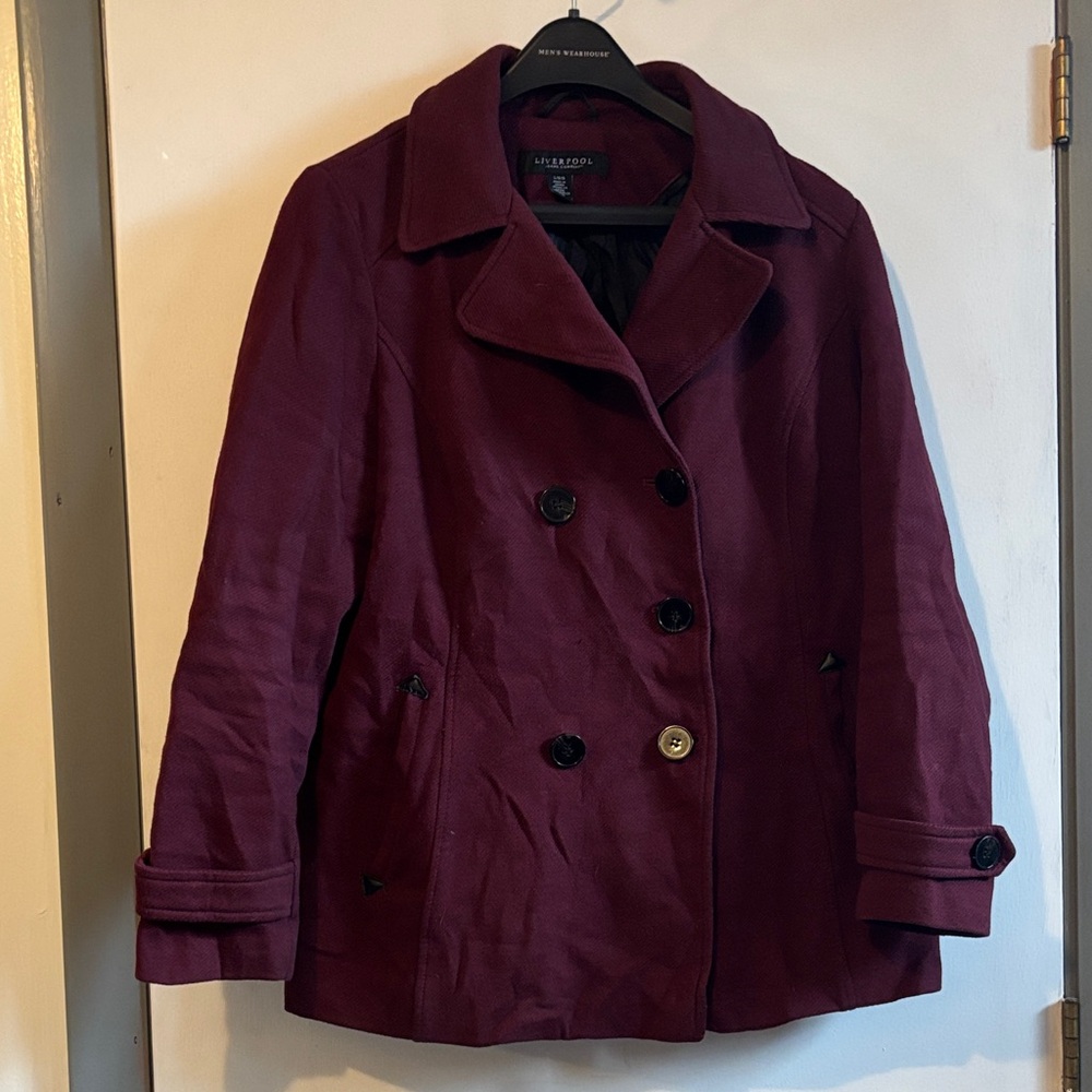 Liverpool Jeans Company Women's Dark Red Peacoat